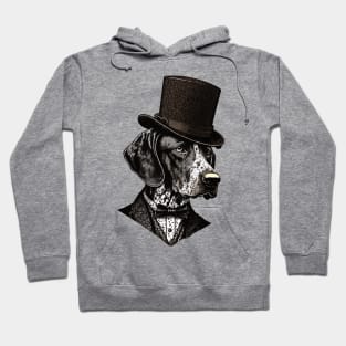 German shorthaired pointer with top hat Hoodie